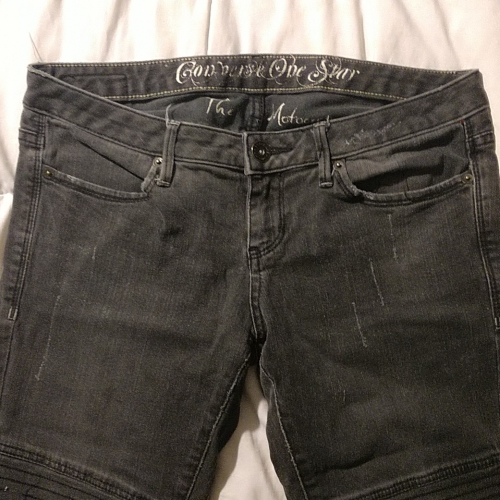 Converse Distressed Black Jeans